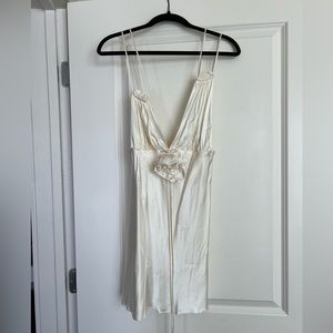 Zara Silk Ivory Mini Dress